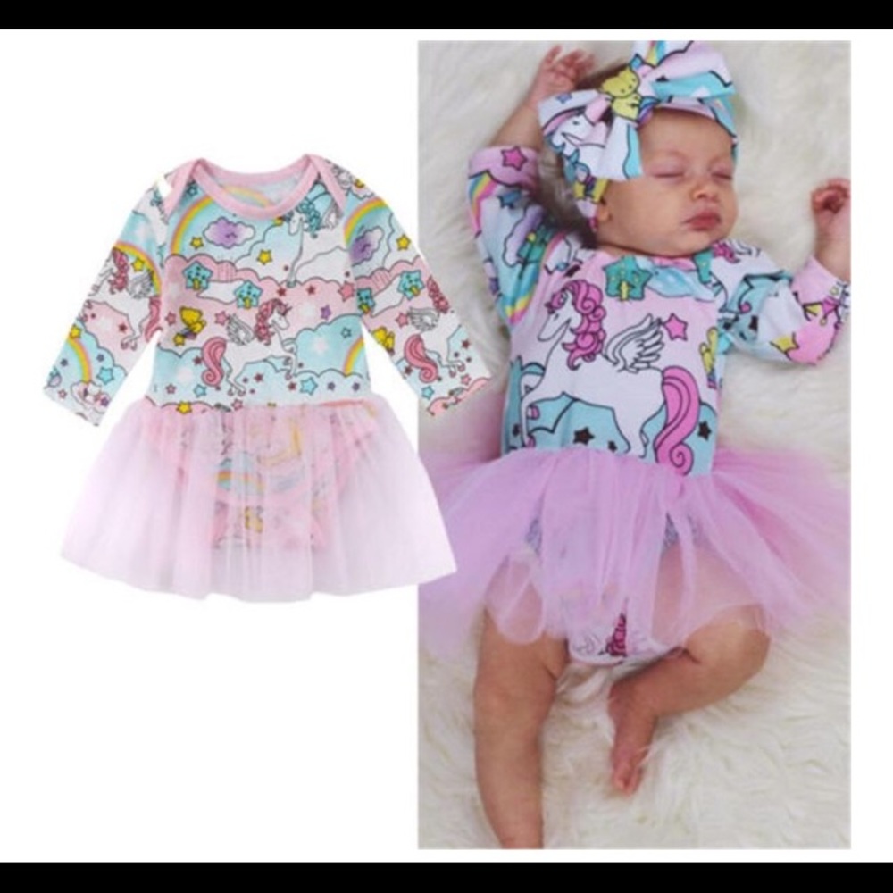 Unicorn Baby Onesie with Skirt